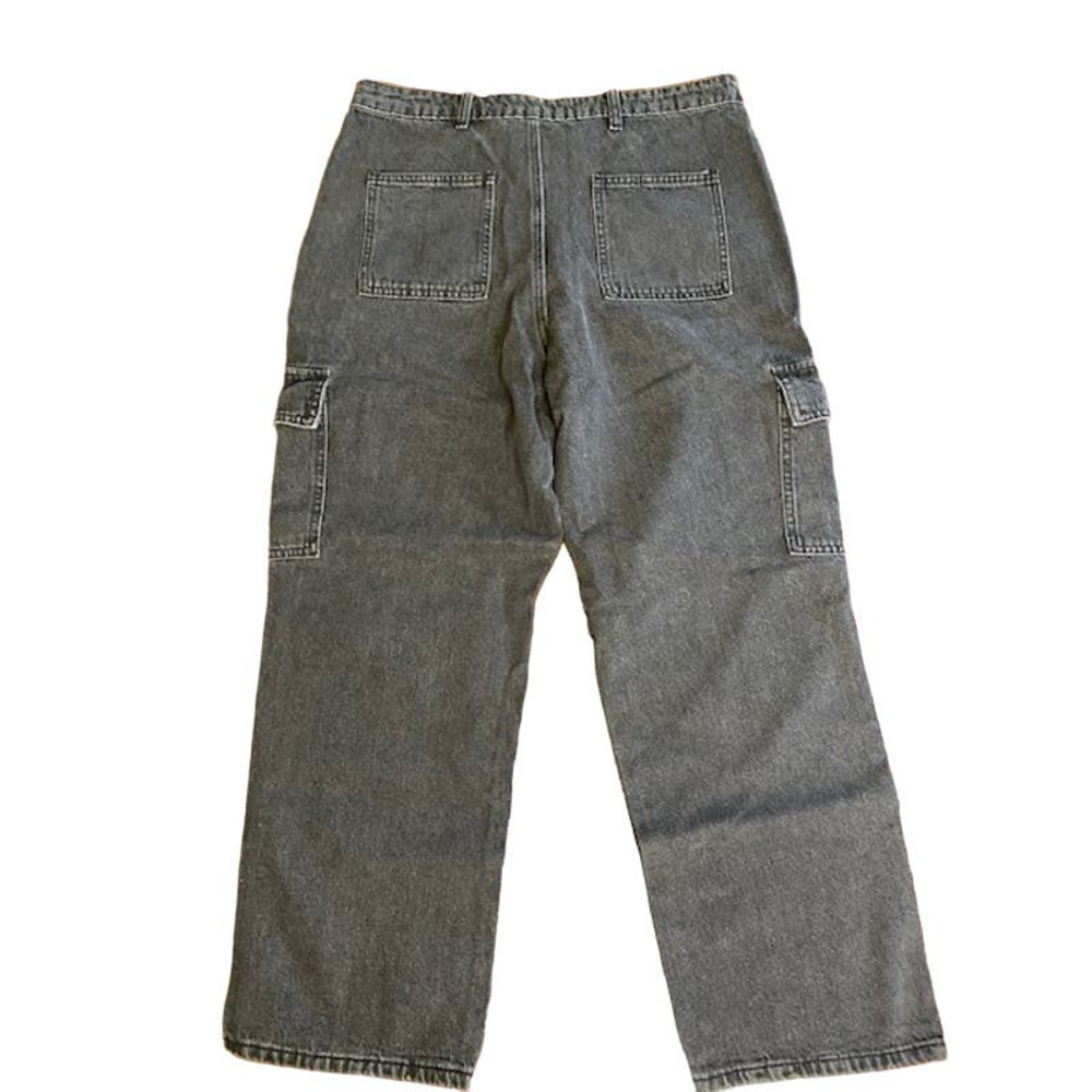 KENDALL + KYLIE Black‎ Washed Cargo Mom Jeans Large NWTs - Picture 2 of 6